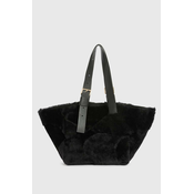 Usnjena torbica AllSaints Anik črna barva