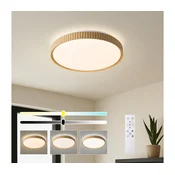 Brilagi-LED Prigušiva stropna svetiljka CORVO LED/72W/230V 3000-6000K dekor drveta precnik 50 cm + daljinski upravljac