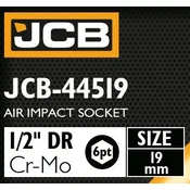 JCB Udarna glava 1/2 19mm 6-kraka Cr-Mo glava