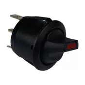 Prekidac kipp 10A/250V 1-pol 2-položaja crni okr crv ind, fi=21mm