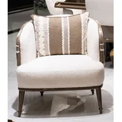 Casa Padrino luxury armchair white/gray/brown - Living room armchair - Hotel armchair - Living room furniture - Hotel furniture - Luxury furniture