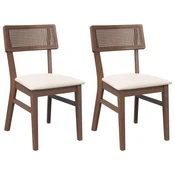 Vidaxl Jedilni stoli z blazinami 2 kosa Brown Solid Wood Rubber