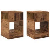 Vidaxl Stranska miza 2 szt. Star les 30,5 x 30 x 45 cm Konstruiran les