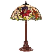 Casa Padrino luxury Tiffany table lamp lamp multicolored/brown A� 40 x H. 61 cm - Round Tiffany desk lamp - Luxury interior - Luxury lights - Tiffany lights
