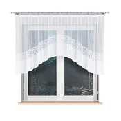 shumee Daniela - Že izdelana žakard zavesa z izrezom na dnu - 300x110 cm - bela