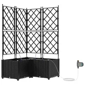 Vrtna saksija 3 pcs Crna 80 x 80 x 142 cm Plastika