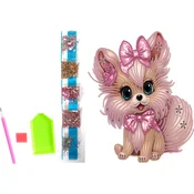 Norimpex Diamantna slika na platnu Pink dog 23x30cm
