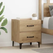 vidaXL Posteljna omarica s predalom artisan hrast 40 x 35 x 47.5 cm