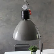 Steinhauer Visoka svetilka Frisk, siva, O 50 cm, kovina, E27 - Dnevna soba/jedilnica - Industrijski dizajn - siva, črna, mat nikljeva