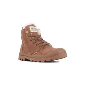 Palladium Gležnarji z vezalkami Pampa karamel