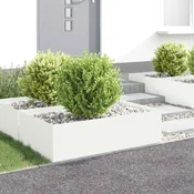 vidaXL Robovi trave 4 kos 100 x 60 x 35 cm Jeklo Bela
