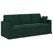 Vidaxl Kavč Temno zelena 198 x 78 x 80 cm Žamet