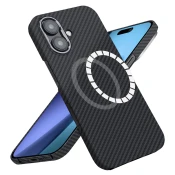 Premium ovitek Techsuit Aramid Fiber z MagSafe podporo za iPhone 17 - black