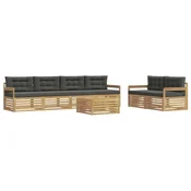 Set vanjskih sofa s jastukom 7 pcs Bijela i antracit Poliester