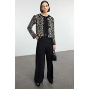 Trendyol Brown Leopard Patterned Knitted Cardigan