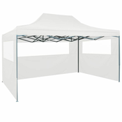 Sklopivi šator za zabave s 3 bocna zida 291x413x315 cm bijeli