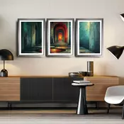 Wallity Dekorativne uramljene slike, 38x53cm, 3 komada, Šarene