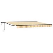 Vidaxl Ročno senčilo s LED-ji Rumena, Bela, Antracit 4 x 2 m