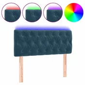 Vidaxl LED posteljno vzglavje temno modro 90x7x78/88 cm žamet