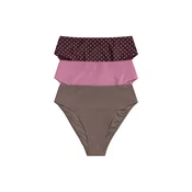 The Set Bikini hlačke brokat/temno rjava/svetlo roza/bela