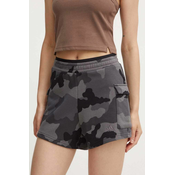 Kratke hlače adidas Camo za žene, boja: siva, s uzorkom, visoki struk, IX3707