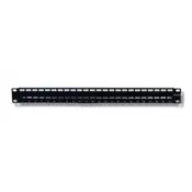 24-port patch panel for Keystone modules, 1U, black