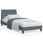 shumee vidaXL Posteljni okvir brez vzmetnice temno siv 90x190 cm žamet