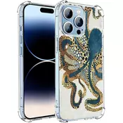 shumee Ovitek Octopus za iPhone 14 Pro, TPU, moder