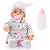 Bayer Design First Words Baby lutka, 38 cm, siva