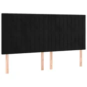 Vidaxl Vzglavje postelje črno 180x5x118/128 cm žametno
