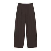 Pull&Bear Hlače z naborki temno rjava