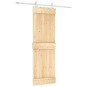 Vidaxl Drsna vrata Naravna in bela 70 x 210 cm Masiven borov les