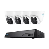 Reolink NVR snimac NVS8-12MD4, 4K, 12MP, 8 kanalni, 2TB HDD, Crni + 4x Sigurnosne kamere, PoE, Bijela