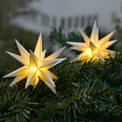 STERNTALER Bela LED-veriga z 9 zvezdami za zunanjo uporabo - bela, črna - Plastika