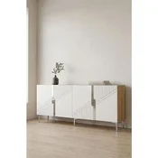 Hanah Home komoda Evva 150, 150 cm, hrast Sapphire / srebrna / bela