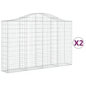 Vidaxl Obokane gabion košare 2 kosa 200x30x120/140 cm pocinkano železo