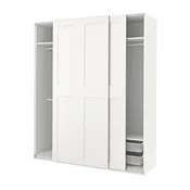 PAX/GRIMO Garderobni sestav, bela/bela, 200x66x236 cm