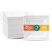 ECO SOUL 25 cm kvadratni krožniki – papirnati (bio razgradljivi) – Pakiranje 200 kos
