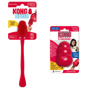 Varčni komplet: KONG Classic + KONG krtača za čiščenje - KONG Classic M (8,5 cm) + krtača za čiščenje S-XXL