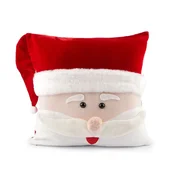 Božična plišasta prevleka za vzglavnik snežak 43x43 cm - bela in rdeča Santa