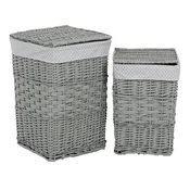 Komplet pletenih košar za perilo Grey Dot , 2kosa, 2 velikosti, 40 x 60 x 40 cm