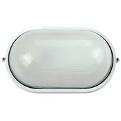 OVALNA VANJSKA ZIDNA LAMPA S PREGRADOM BIJELA MAX 60W VK/01004/W