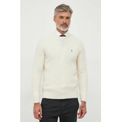 Vuneni pulover Polo Ralph Lauren za muškarce, boja: bež