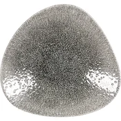 CHURCHILL Raku Quartz Black plitev krožnik, trikotne oblike, dolžina: 210 mm (12 kos)