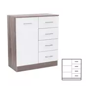 Miami kredenca 1 vrata 4 predali 80x92 cm bela-jork hrast
