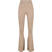 Womens ribbed knit leggings Bootcut lighttaupe