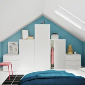 PLATSA Garderober s 3 vrata i 6 fioka, bela/Fonnes bela, 300x57x181 cm