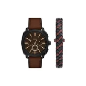 FOSSIL Analogna ura Machine  temno rjava / črna