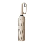 INF Samodejni zložljiv dežnik 120 reber z ročajem v obliki kljuke, UPF50+ Beige, (5000214675)