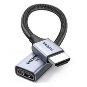 Ugreen Podaljšek HDMI-kabla (moški) / HDMI (ženski) 8K, 15 cm – siv